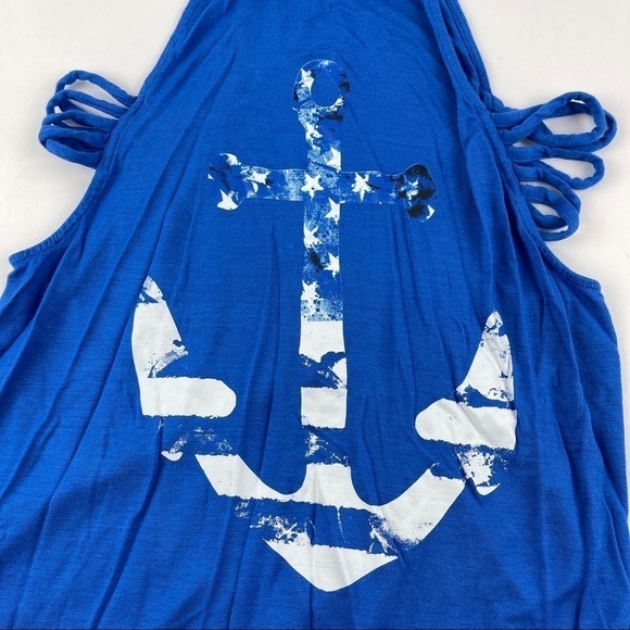 NOBO No Boundaries Tank Top Womens Juniors Large 11-13 Blue Anchor - Picture 4 of 8